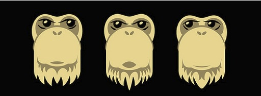 Bolt Barbers mascots — the three monkeys